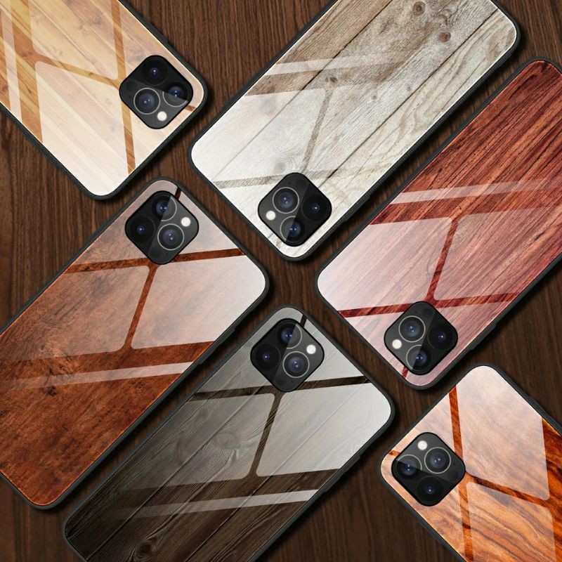 Wood Grain Glass Case Samsung Galaxy Note 10 Lite Note10 Lite Note10Lite Softcase Hardcase Casing HP
