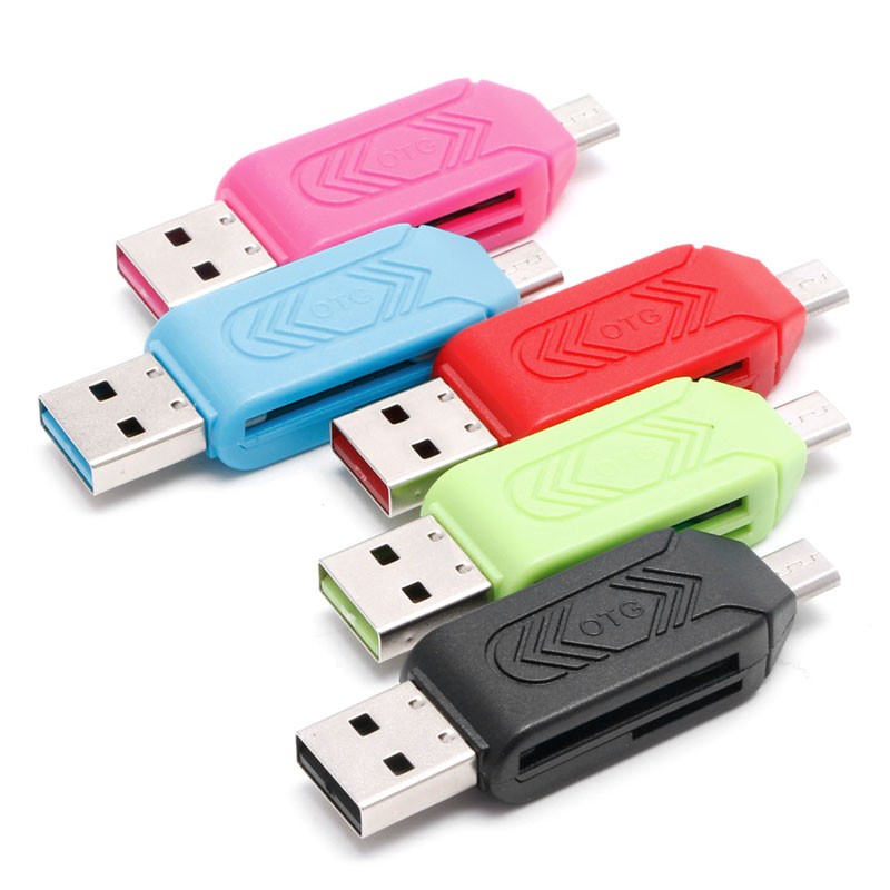 Cre Card Reader Micro Usb 2.0 Otg Sdxc Tf Sd 2in1 Untuk Smartphone Android Pc