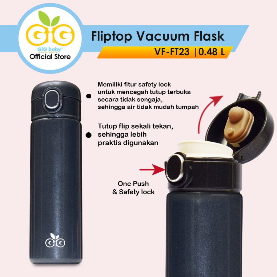 Gig Baby Fliptop Vacuum Flask 480 ML vf_ft23