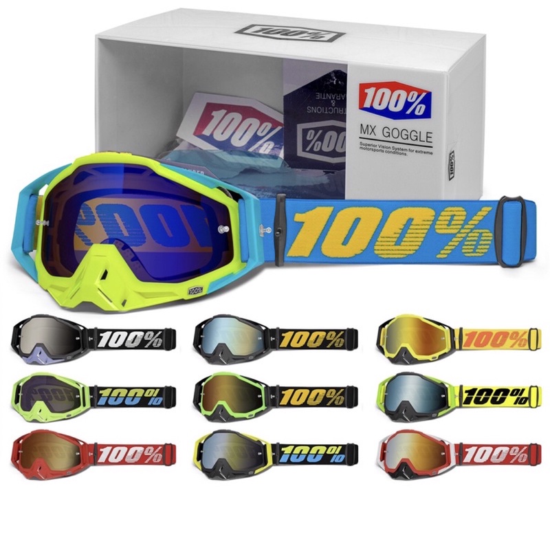 KACAMATA MOTORCROSS/ KACAMATA ENDURO /GOOGLE MOTOCROSS/ GOOGLE 100%/ KACA MIKA BENING WITH STICKER C