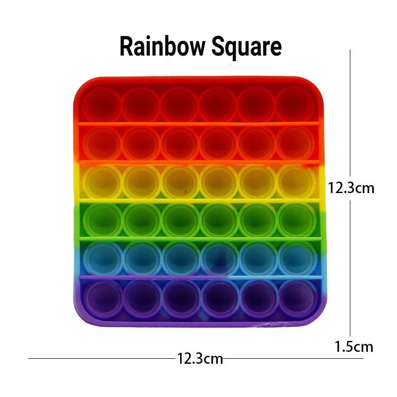 Mainan Popit Fidget Push it Pop it Mainan Trend Tiktok melatih sensor Motorik Anak-RB Square