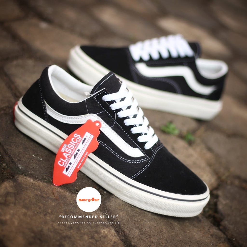 PROMO Sepatu Pria dan Wanita | Sepatu Sekolah Anak | Sepatu Kampus | Vans Oldskool Classic Black White