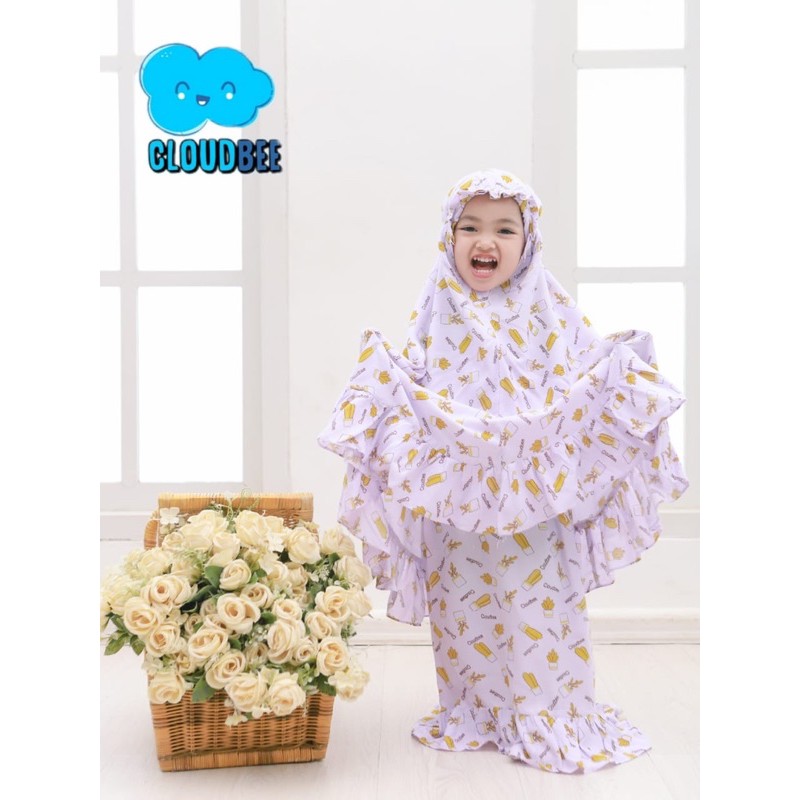 Mukena Anak Rayon Fullprint Cloudbee