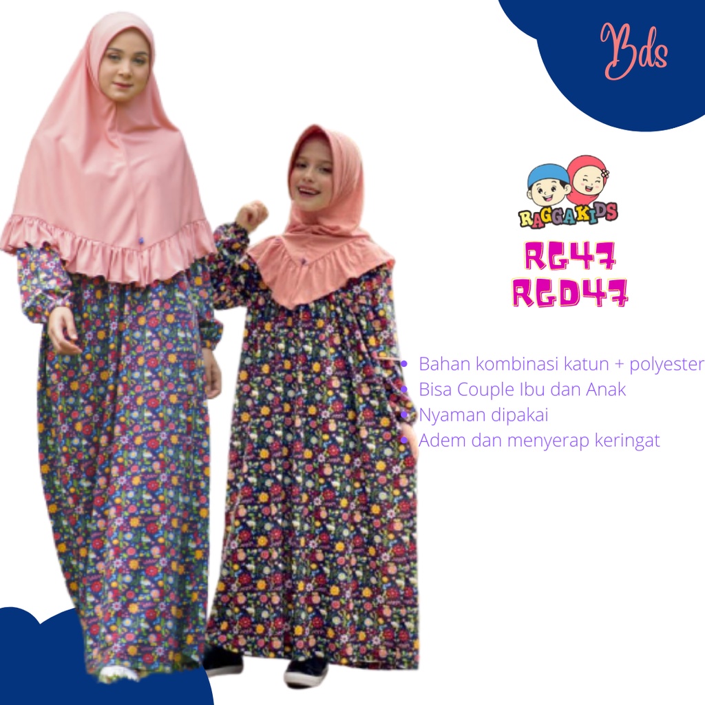 RAGGAKIDS Gamis Anak kaos couple gamis ibu anak RG47 RGD47