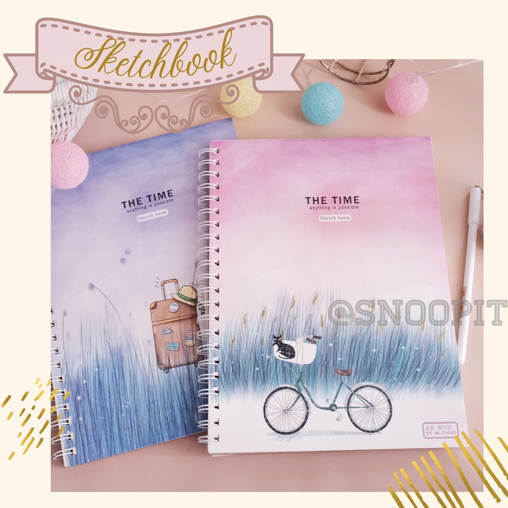 

Sketchbook ring buku catatan agenda kegiatan notes notebook stationery korea design kado gift hadiah