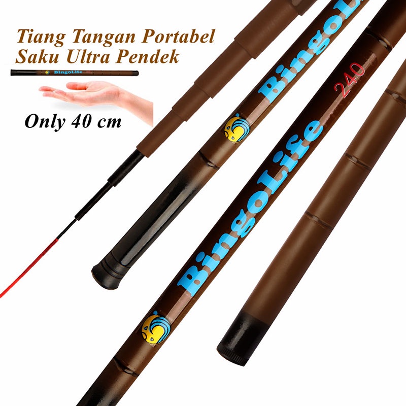 Joran Ikan Kecil Tegek Mini Kuat 40cm Joran Ultralight Pendek