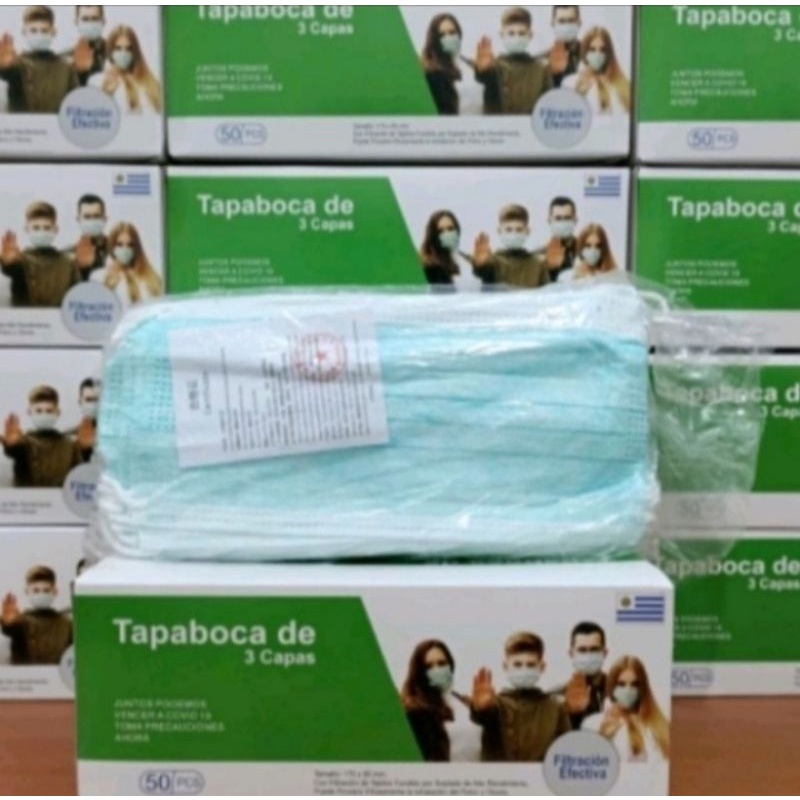 Masker 1 Box 50 Pcs Earloop 3 Ply Biru