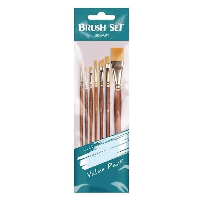 

STOK BARU! SINOART PAINTING BRUSH SET 7 SHORT HANDLE / KUAS LUKIS SET 7 ALAT LUKIS AL1
