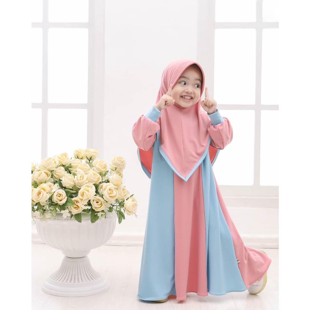 MRA - Gamis Anak Muslim Zahra gamis set hijab usia 9-12 tahun