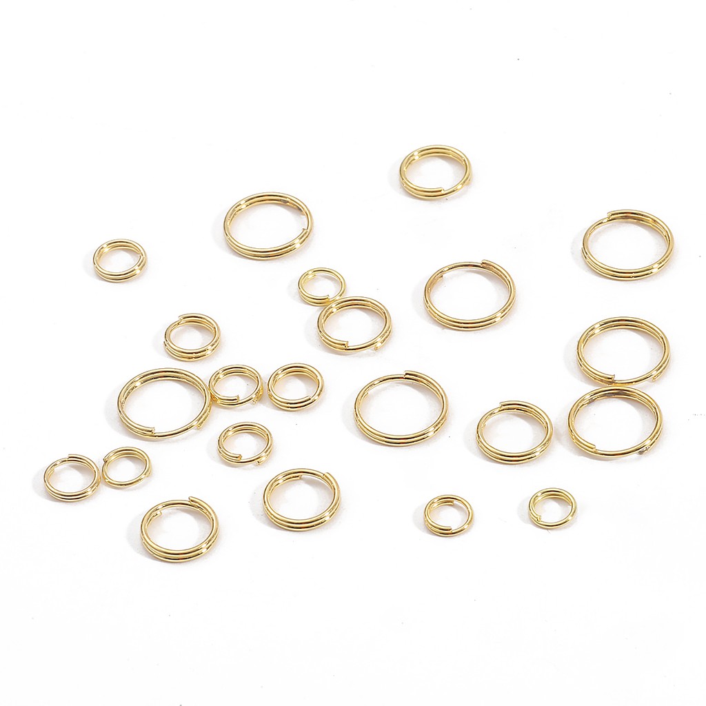 200-500pcs Konektor Cincin Loop Ganda Bahan Metal Ukuran 5/6/8/10mm Untuk Membuat Perhiasan Diy