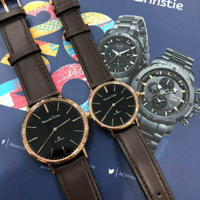 TERMURAH Jam Tangan Couple Pria Wanita Alexandre Christie AC 8625 ac8625 RG BK Original 40-32mm ypxj