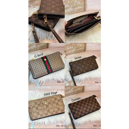 Clutch Sedang Ruang 3 Wanita Import Free Tali Pendek