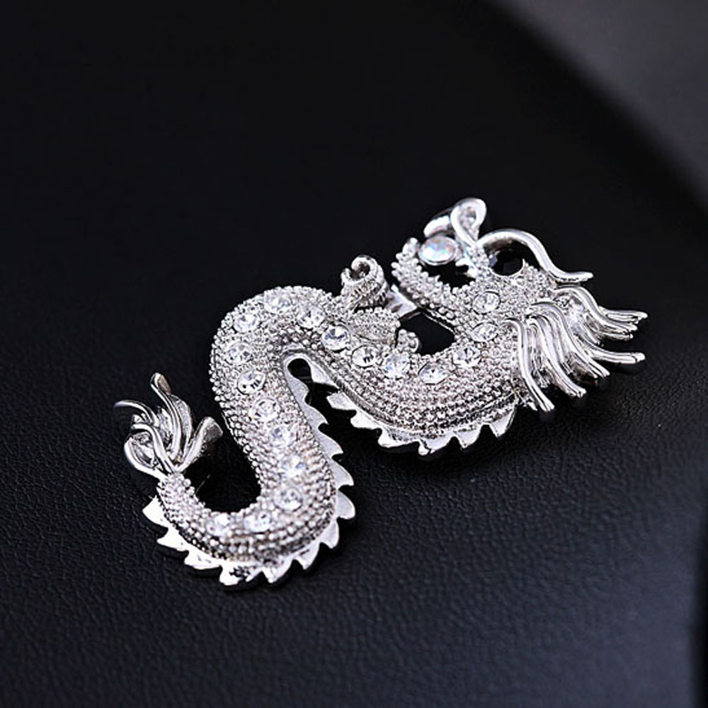 MXBEAUTY Fashion Corsage Vintage Suit Accessories Brooch Pins Gift 1 pcs Badge Retro Men's Dragon Jewelry/Multicolor