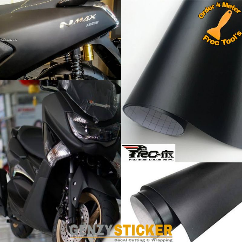 stiker skotlet hitam doff