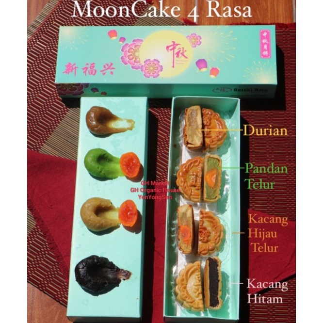 

MoonCake 4 Rasa Rezeki Baru Fresh Buatan Terbaru / Kue Bulan Moon Cake