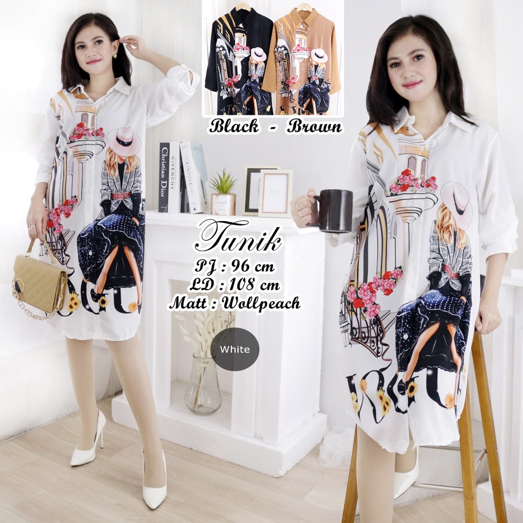 Kemeja Tunik Bunga Matahari Import #TK170