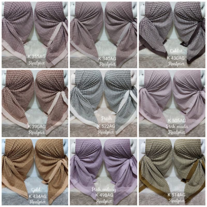 HIJAB TERBARU DENAY KW/SEGIEMPAT VOAL MOTIF DENAY/SEGIEMPAT DENAY KW