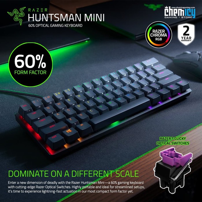 Razer Huntsman Mini Black 60% Mechanical Gaming Keyboard