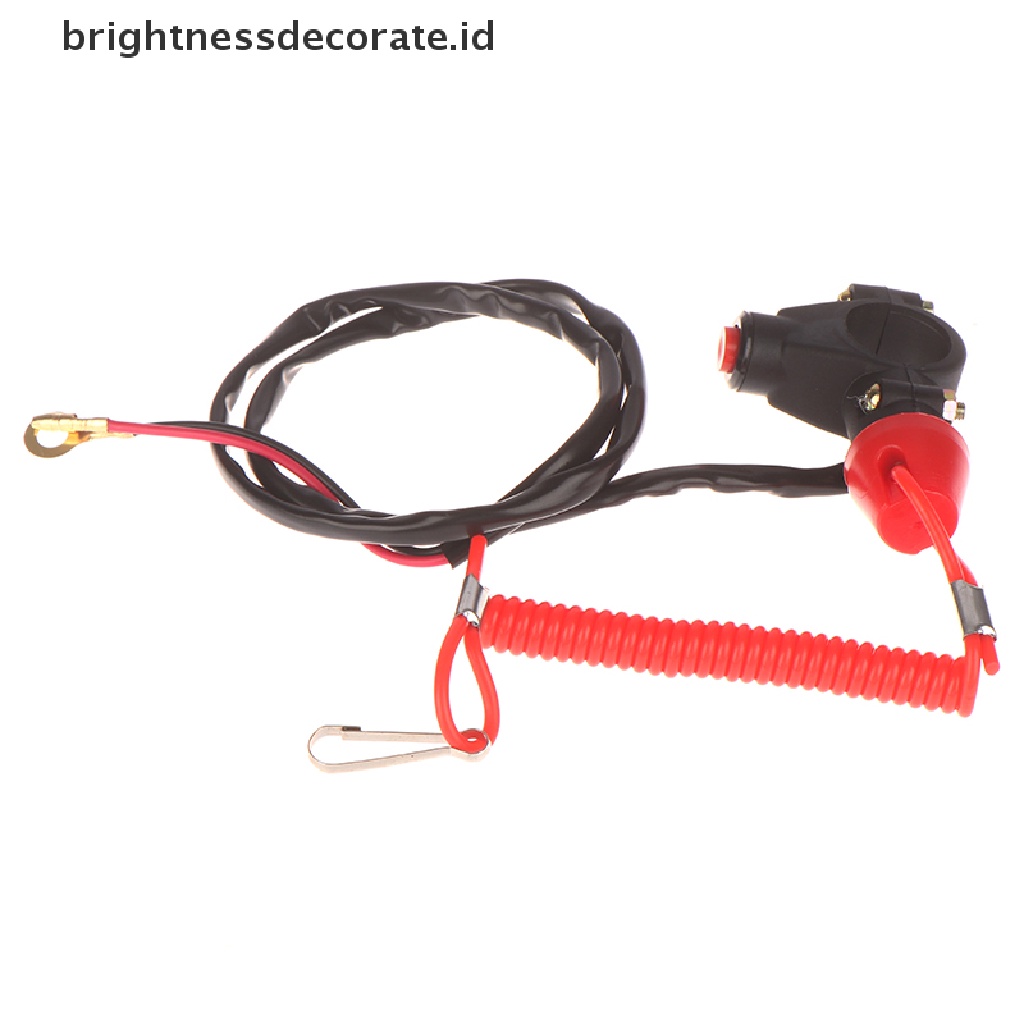 (Birth) Tombol Switch Tekan Darurat Dengan Tali Lanyard Untuk Motor / Atv / Perahu