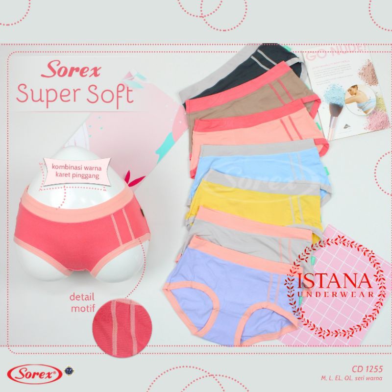 Cd Celana Dalam SOREX 1255 Midi Super soft Pastel daisy / celana dalam wanita