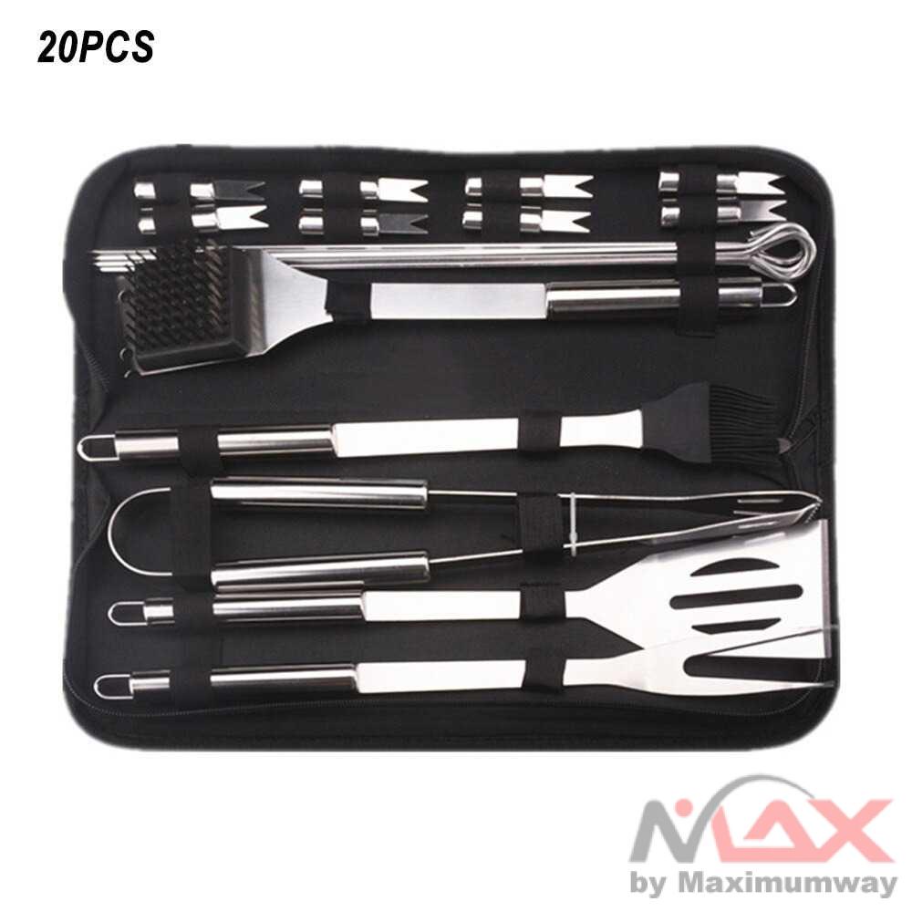 GLANYOMI Alat Masak BBQ Barbecue Grilling Tools Utensil 20 PCS - KT398 Warna Hitam