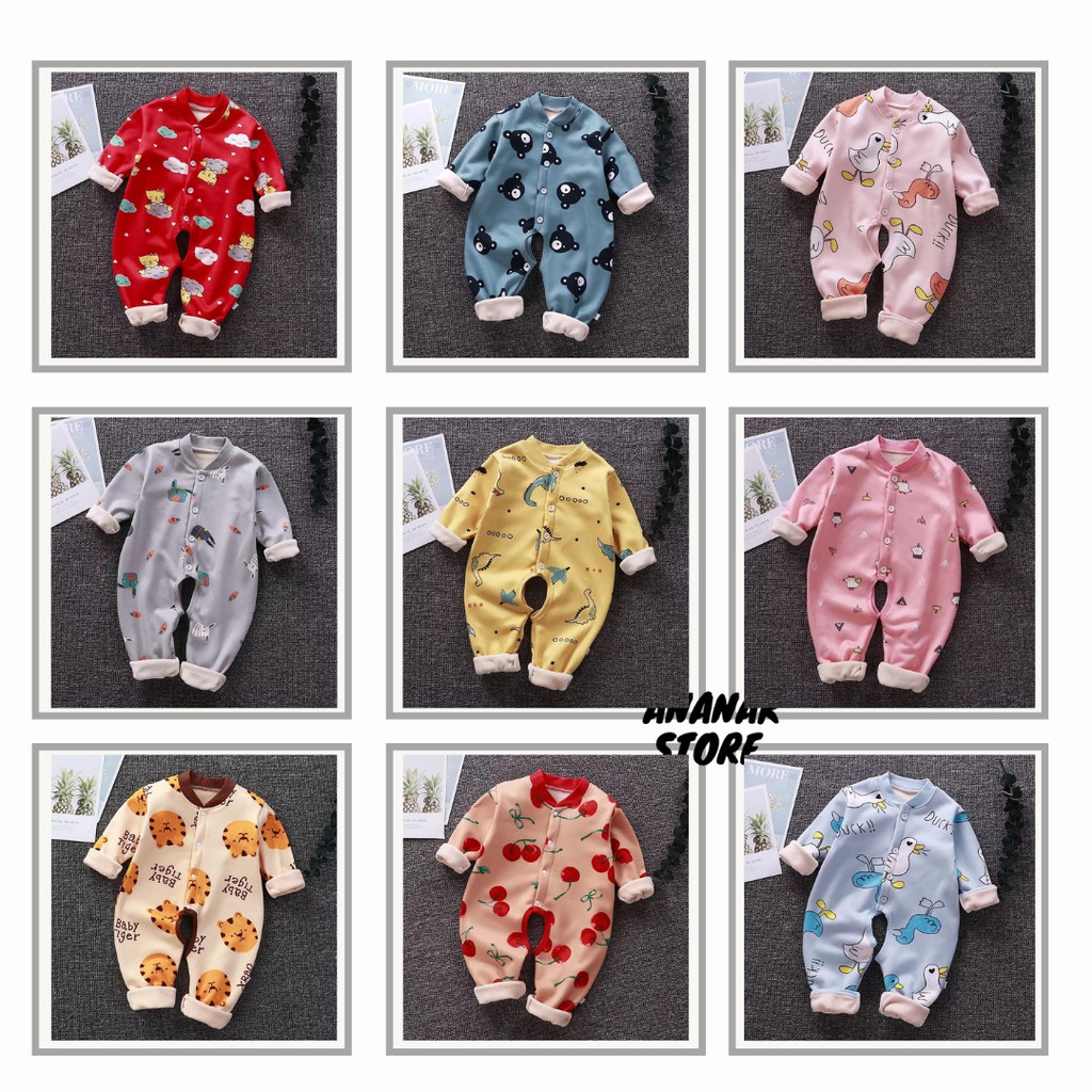 JUMPER BAYI BAHAN VELVET HANGAT / JUMPER BAYI PANJANG KARAKTER / JUMPER LUCU BAYI / PBB