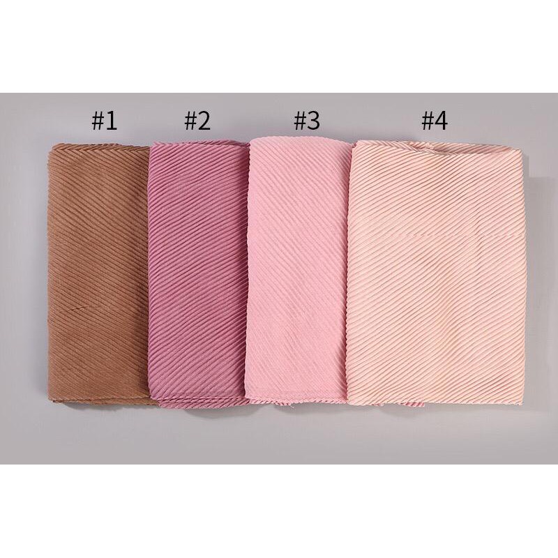 (LOLI) 1-22 jilbab Pashmina Plisket Full Pleated Shawl