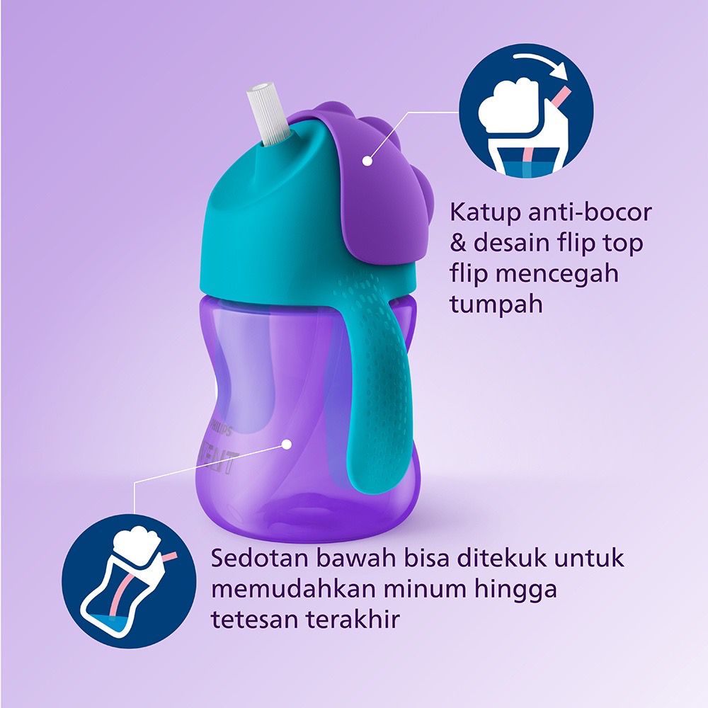 Philips Avent Bendy Straw Cup - Botol Minum Bayi - Botol Sedotan Anak