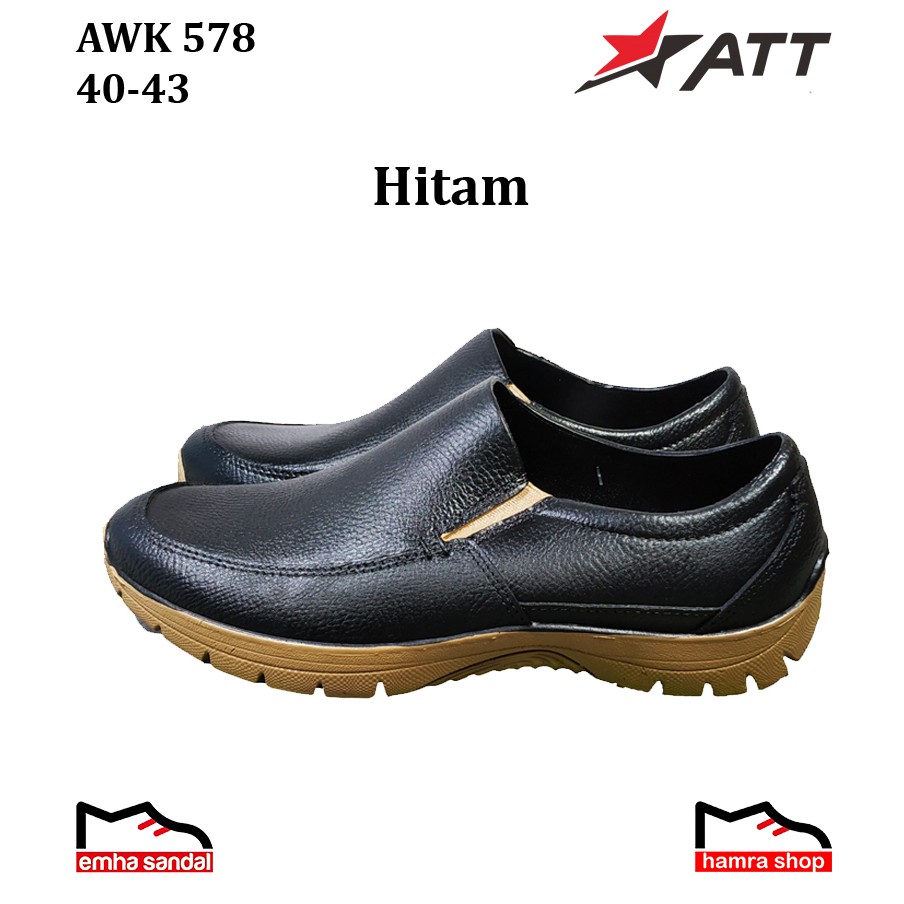 ATT AWK 578 Sepatu Pria Slip On Bahan Karet Original