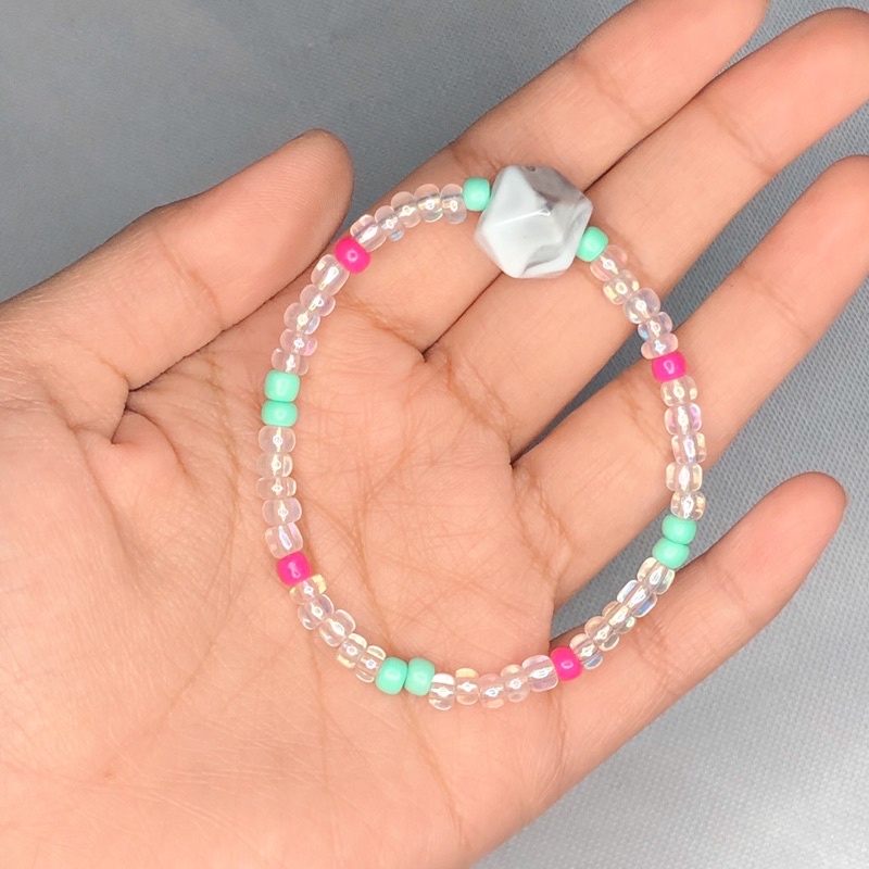 (NEW STOCK) Clear marble bracelet | Gelang manik | Bracelet beads