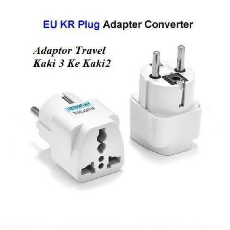 Adaptor travel kaki 3 ke kaki 2 UR KR PLUG