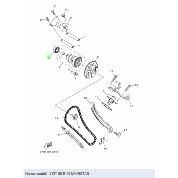 BEARING LAHER NOKEN AS VIXION R BT3 R15 V3 WR155 WR 155 ASLI ORI YAMAHA 93306 001YJ