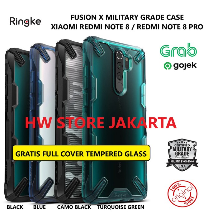 Case Xiaomi Redmi Note 8 Pro / Note 8 Ringke Fusion X Original Casing - Camo Black, Note 8 Pro