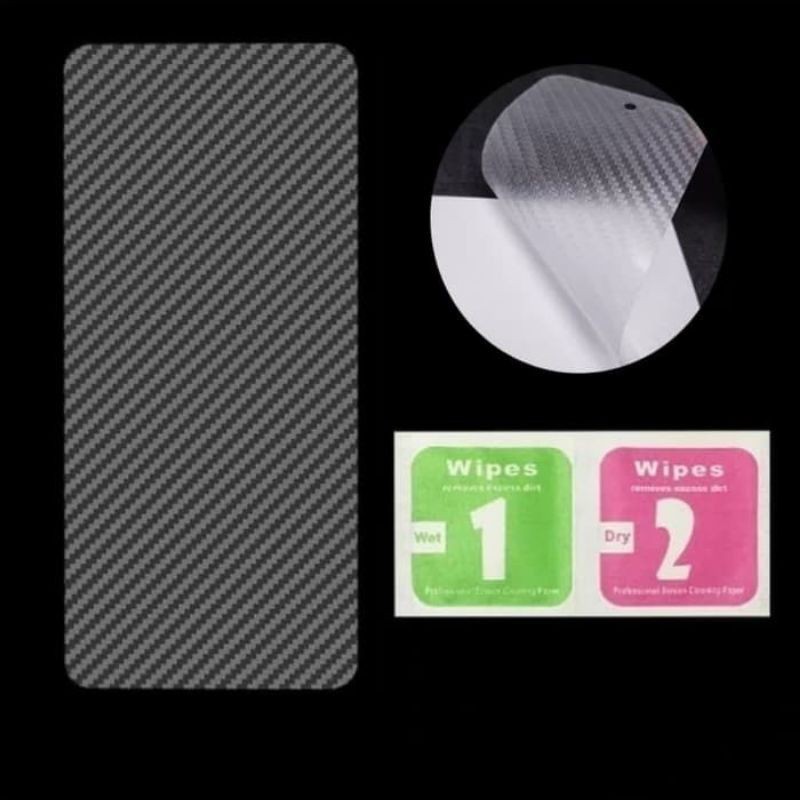 Oppo Reno 4 / 4F / 4 Pro / 5 / 5F Anti Gores Skin Karbon Belakang Screen Guard Anti Jamur Carbon