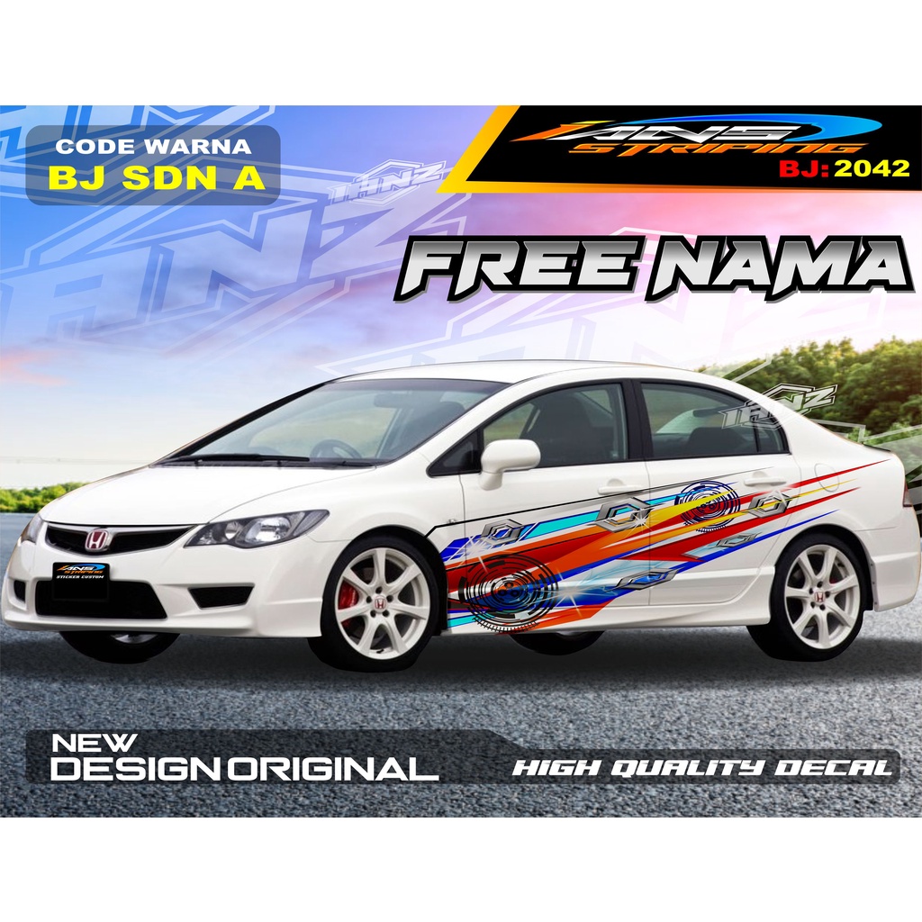 STICKER VARIASI MOBIL HONDA CIVIC  / VARIASI STICKER BODY SAMPING MOBIL VIOS / STIKER MOBIL TERBARU