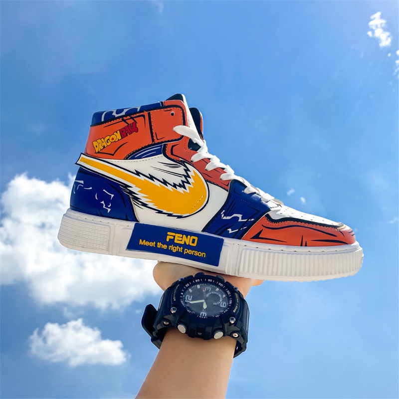 Anime Dragon Ball Z Kakarot Casual Sepatu Import Pria Running Sneaker High Cut Vegeta SON GOKU SAIYAN Kets Sport Boots 210