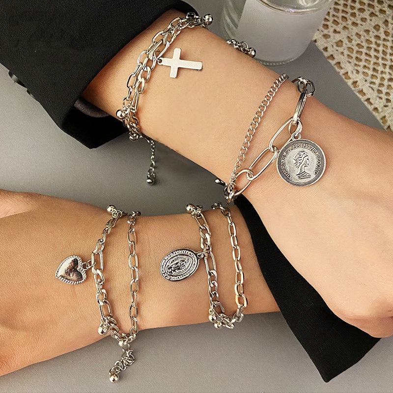 IFYOU Gelang Multilayer Hias Mutiara Gaya Retro Untuk Pasangan