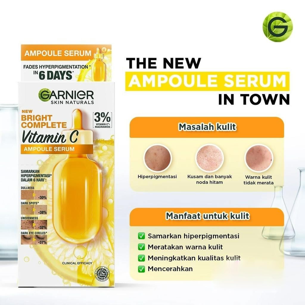 ★ BB ★  Garnier Bright Complete Ampoule Vitamin C Hiperpigmentasi Serum - Serum Wajah - Satuan