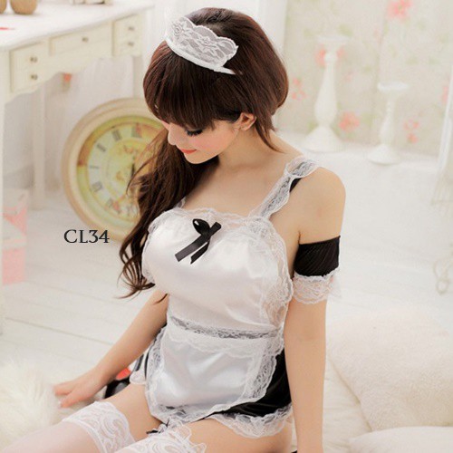 [READY STOK] KOSTUM COSPLAY PELAYAN SEKSI COSTUME SEXY LINGERIE FRENCH MAID CL34