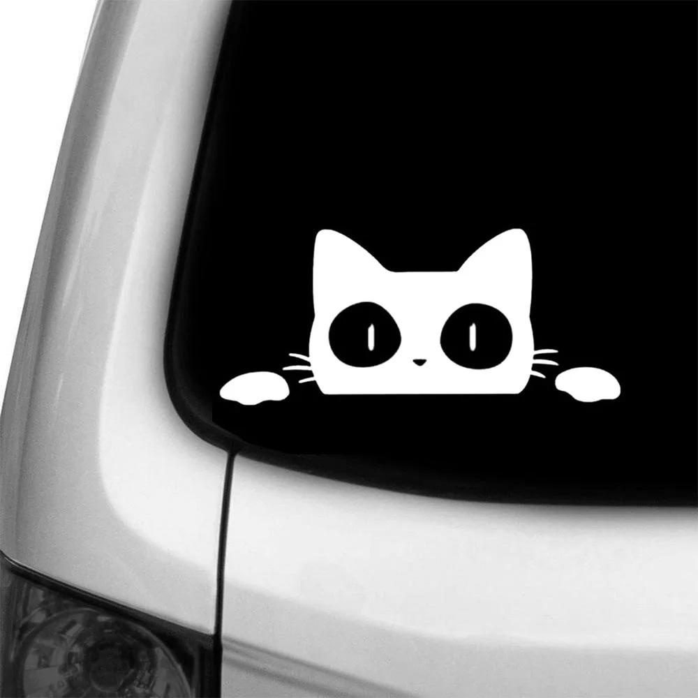 Lanfy Stiker Motif Kartun Kucing Mengintip