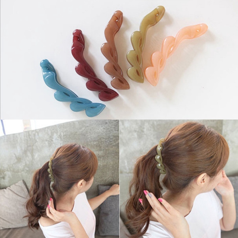 1pc Korean Style Simpe Acrylic Banana Hairpin Hair Clips Jewelry for Woman Gift