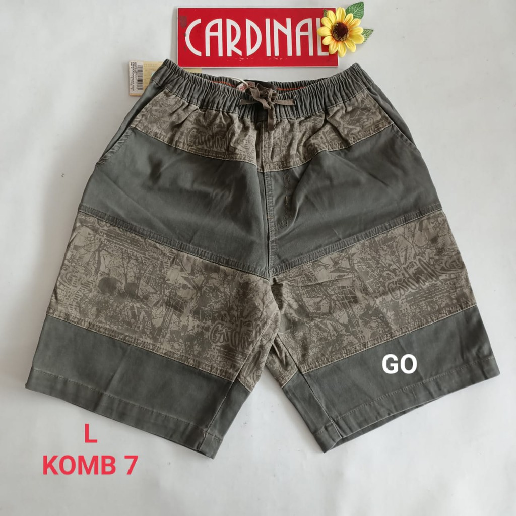 gof L CARDINAL KOMBINASI CELANA PENDEK KARET KOLOR Katun Casual Soft Jeans Murah Santai Original