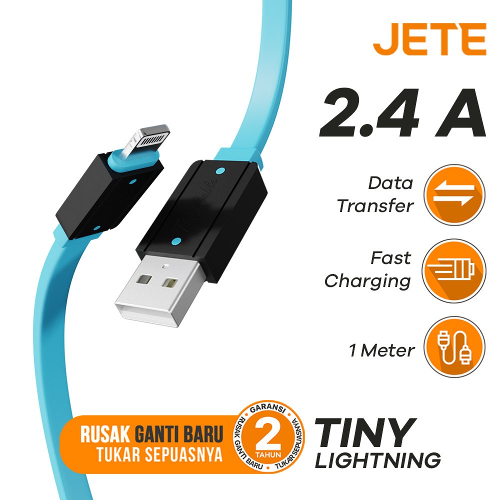 Kabel USB Iphone Lightning  Fast Charging JETE  Tiny - Garansi Resmi 2 Tahun