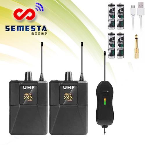 MICROPHONE UNIVERSAL WIRELESS UHF 2 TRANSMITTER AD-220 DOUBLE