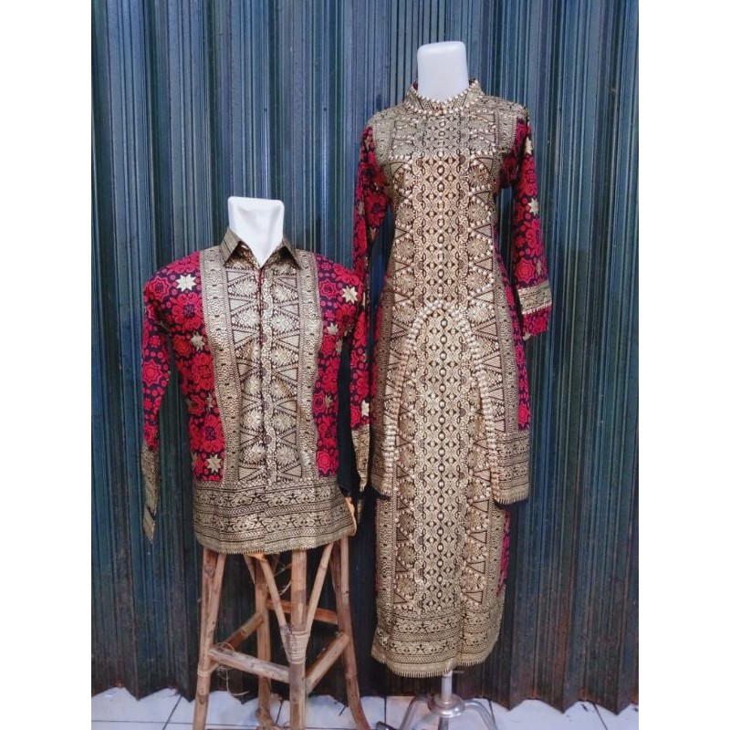 gamis couple Songket Palembang