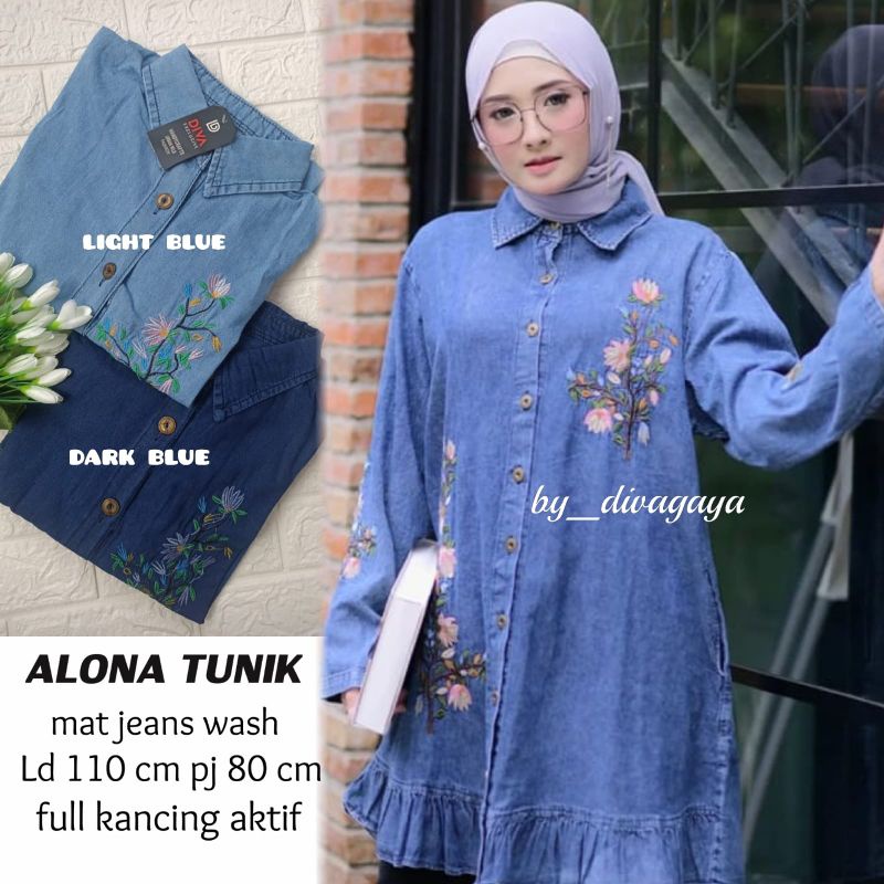 TUNIK BORDIR ALONA TERBARU