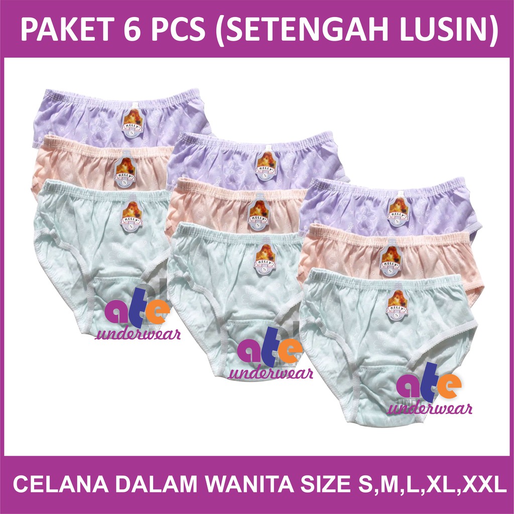 AT60-(Paket 6 pcs) celana dalam wanita Dewasa kelly