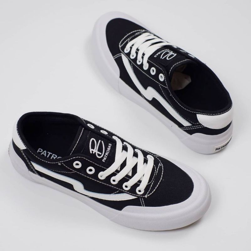 Sepatu Patrobas Ivan Black White Low &amp; High Original