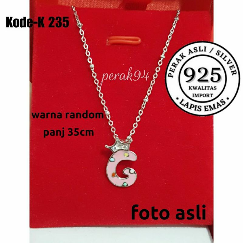 KALUNG ANAK HURUF G HURUF H HURUF J HURUF T HURUF C PERAK ASLI 925 ANTI KARAT KALUNG MIKU ANAK SILVE
