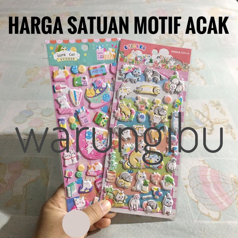

Cute Cat Sticker Gambar Tempel Timbul Stiker Motif Kucing Lucu